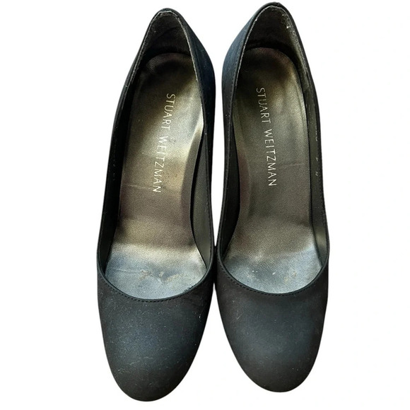 Stuart Weitzman Womens Swoon Black Wedge Heels Shoes - Picture 2 of 10